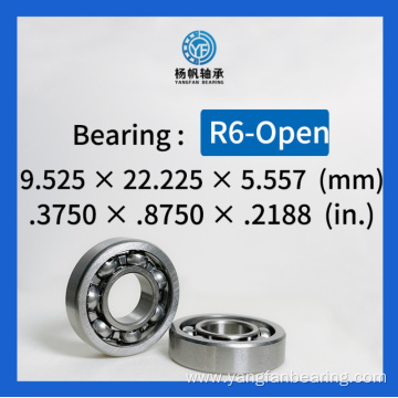 Inch R Series Bearing R6 Open 9.525mm*22.225mm*5.557mm